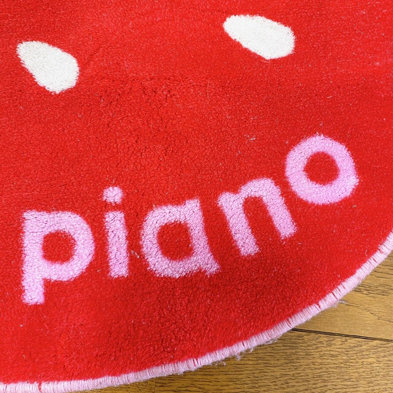 Mezzo Piano Room Mat Pet Rug With Anti-Slip Strawberry Red Fluffy Flower Kawaii