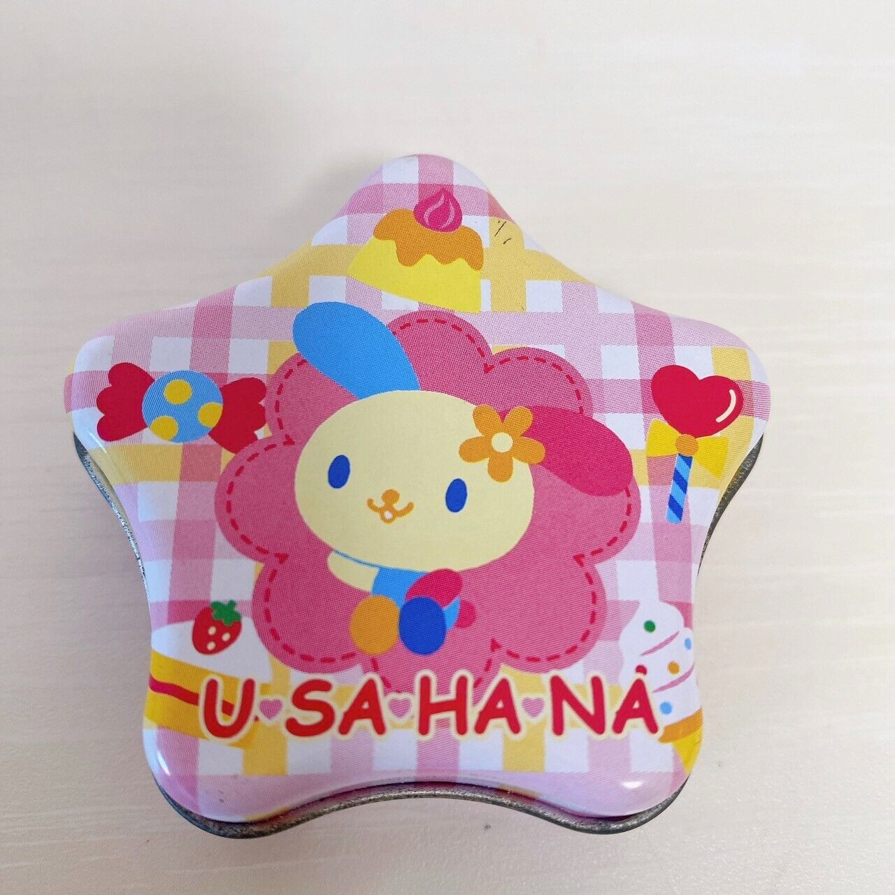 Sanrio Usahana Face Padlock Can Case Beads Mascot Set Rabbit Pink Kawaii Rare