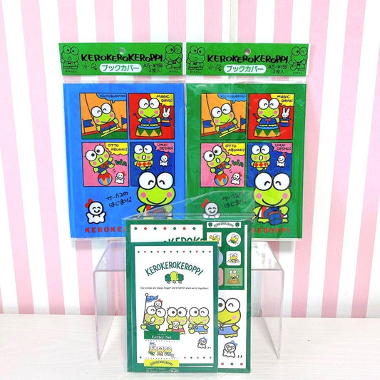 Sanrio Kerokero Keroppi Letter Book Cover Set 3 Paper Envelope Sticker Frog Rare