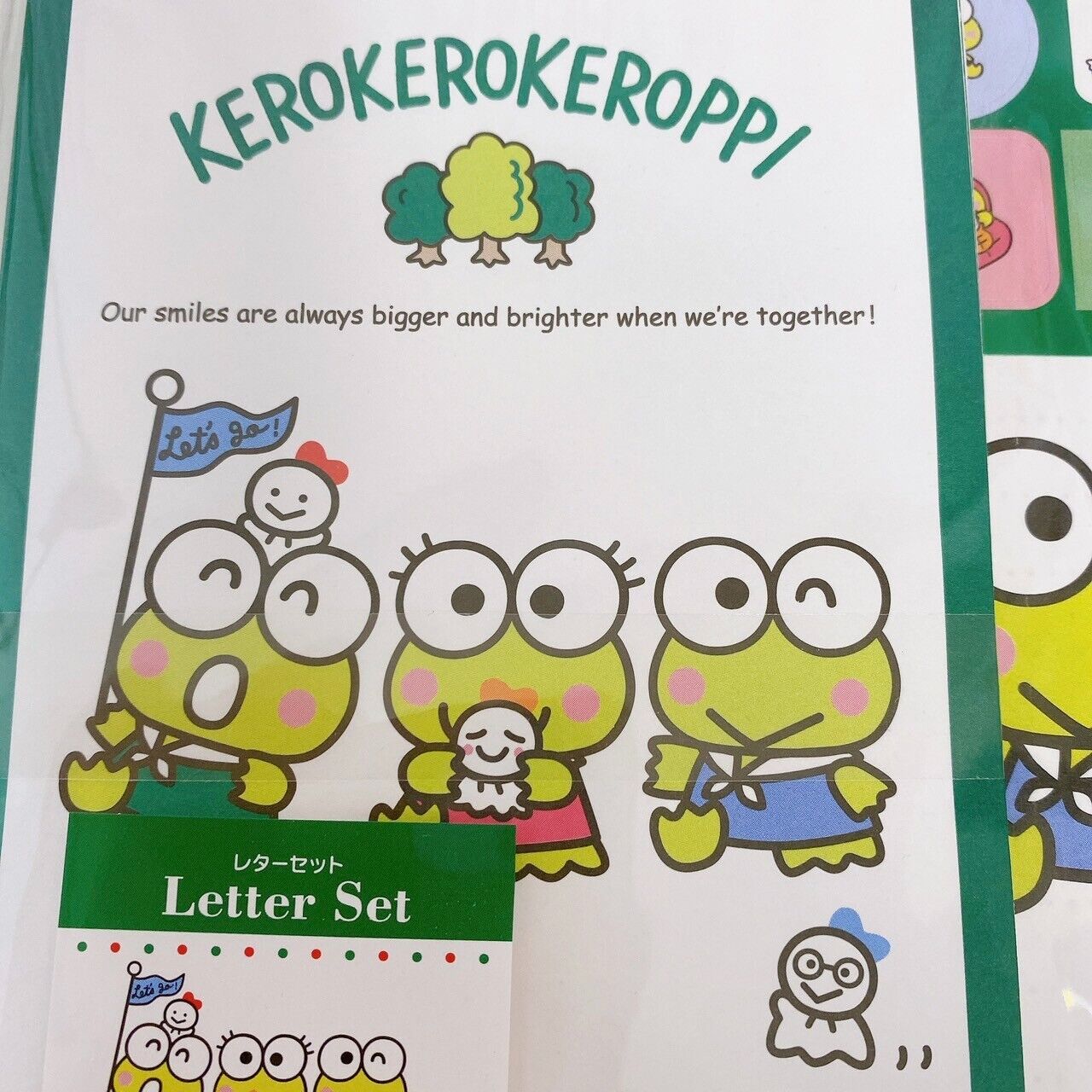 Sanrio Kerokero Keroppi Letter Book Cover Set 3 Paper Envelope Sticker Frog Rare