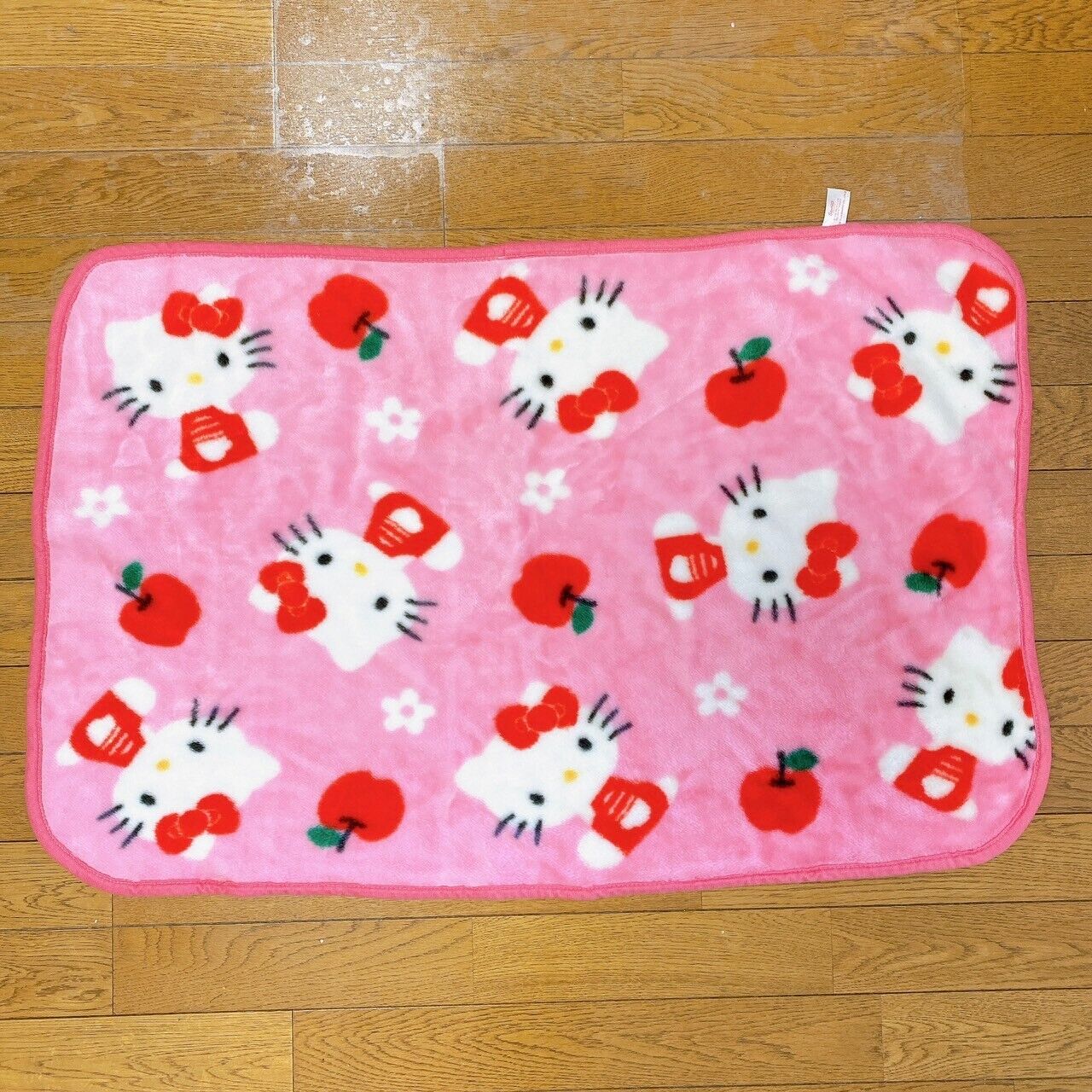 Sanrio Hello Kitty Blanket Pink Apple Flower Cat Warm Soft Kawaii Character Rare