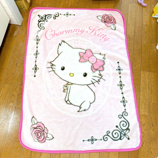 Sanrio Charmmy Charmy Kitty Towel Blanket Large Rose Pink Flower Kawaii Rare