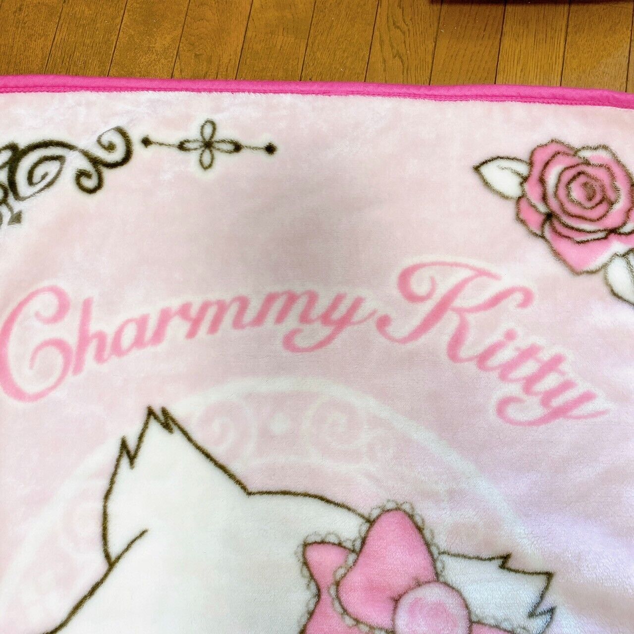 Sanrio Charmmy Charmy Kitty Towel Blanket Large Rose Pink Flower Kawaii Rare