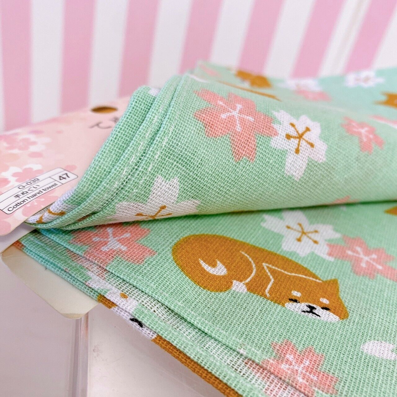 Amuse Shiba Inu Tenugui Towel 3 Set Sakura Cherry Blossoms Kawaii Character Rare