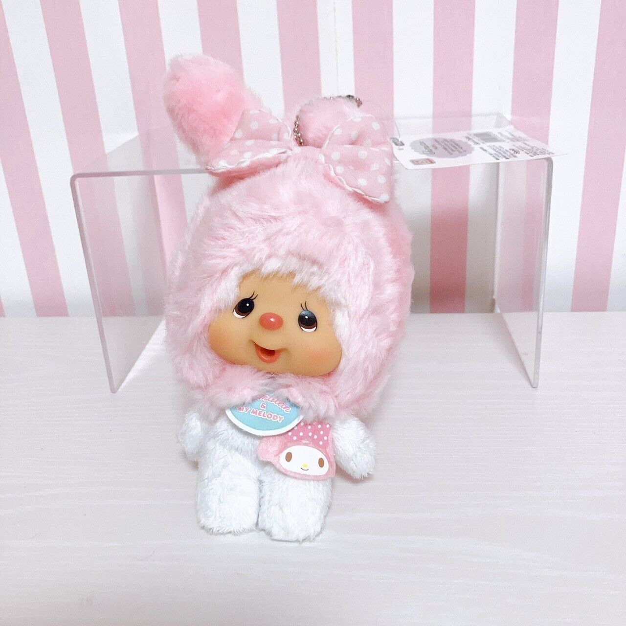 Sanrio My Melody Chimtan Collaboration Mascot Rabbit Pink Ribbon Dot Kawaii Rare