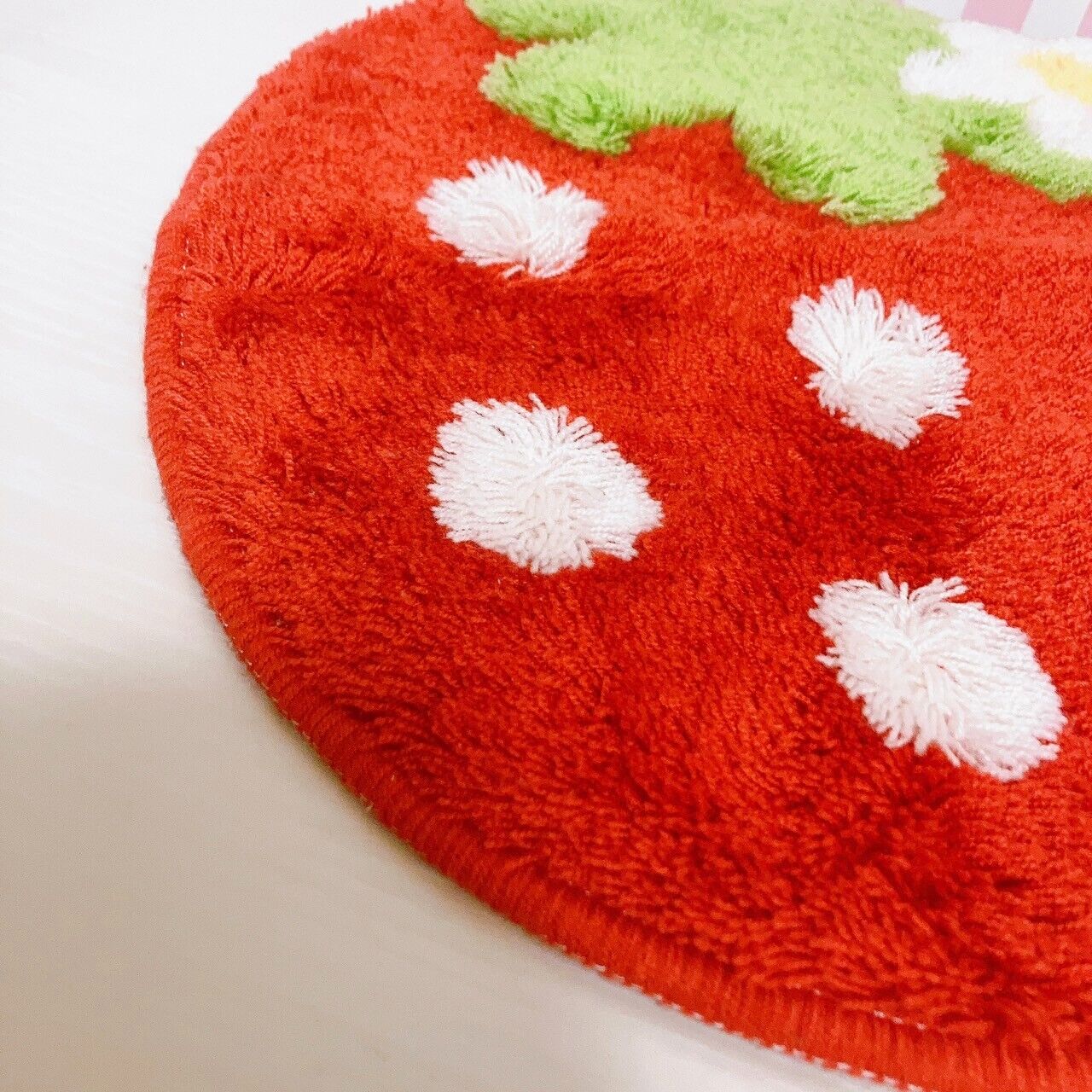 Mother Garden Rug Mini Mat Strawberry Red Flower White Green Kawaii Cute Rare