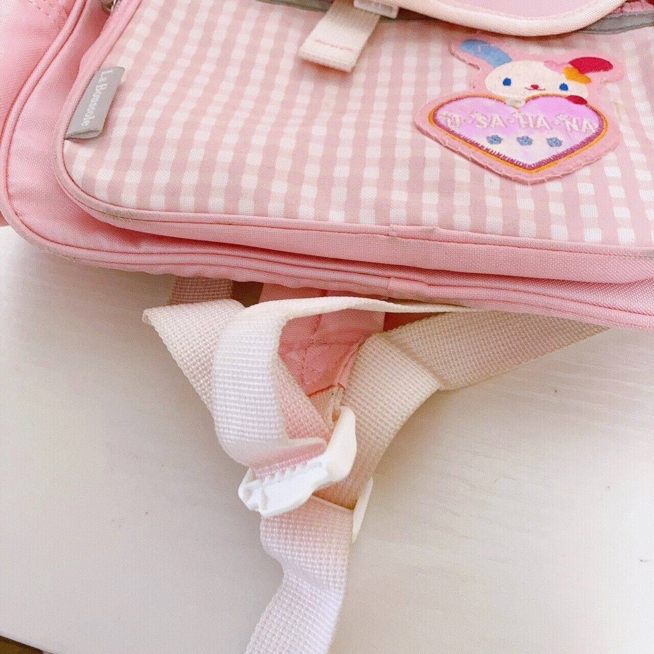 Sanrio Usahana Backpack Rucksack School Bag Pink Plaid Rabbit Heart Kawaii Rare