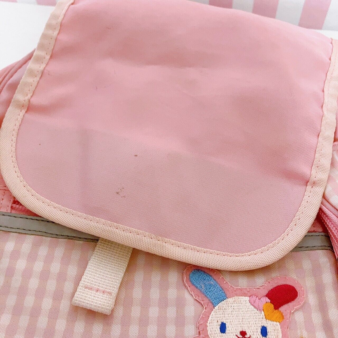 Sanrio Usahana Backpack Rucksack School Bag Pink Plaid Rabbit Heart Kawaii Rare