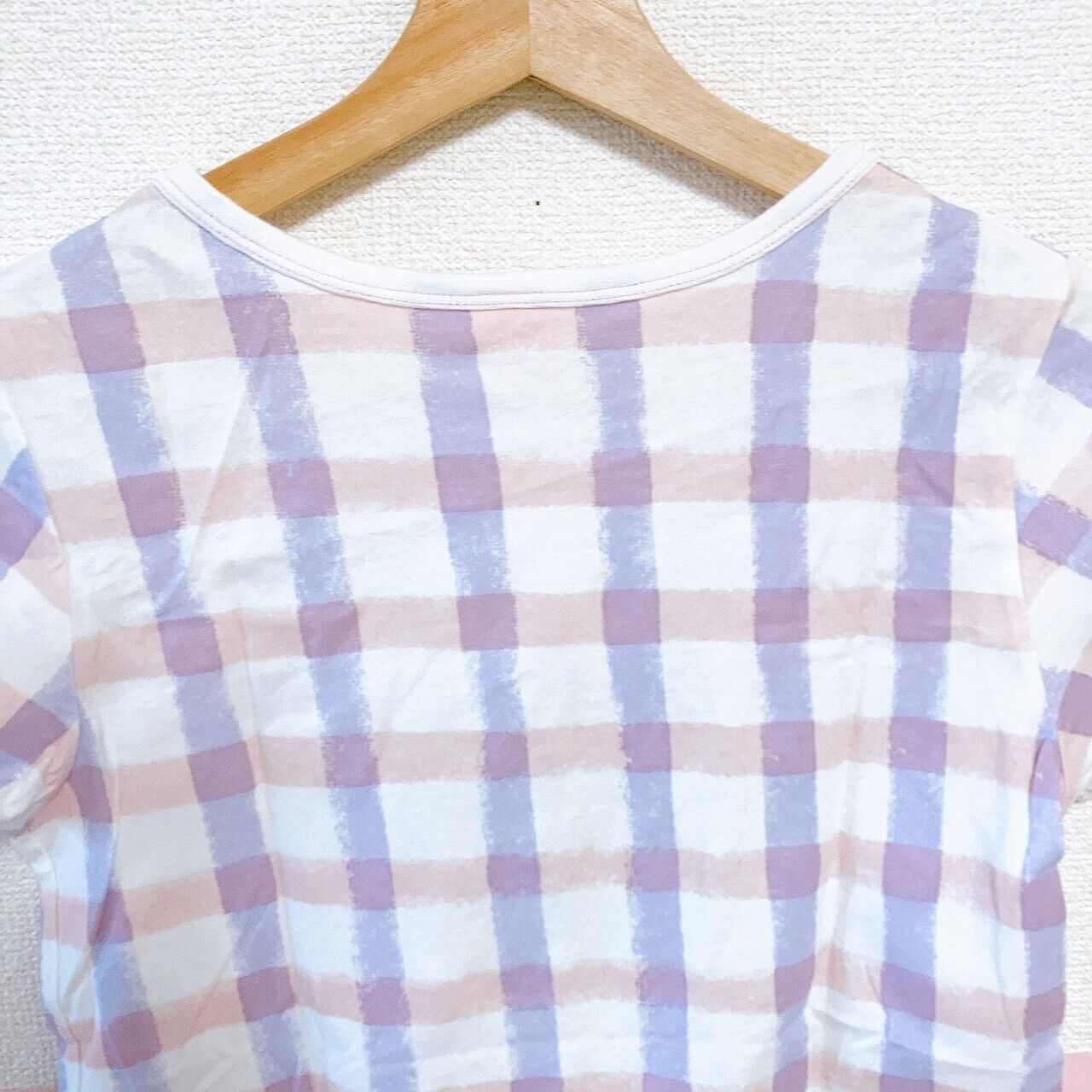 Mezzo Piano T-shirt Tops 160cm Plaid Cake Sweets Heart Clothing Short Sleeve