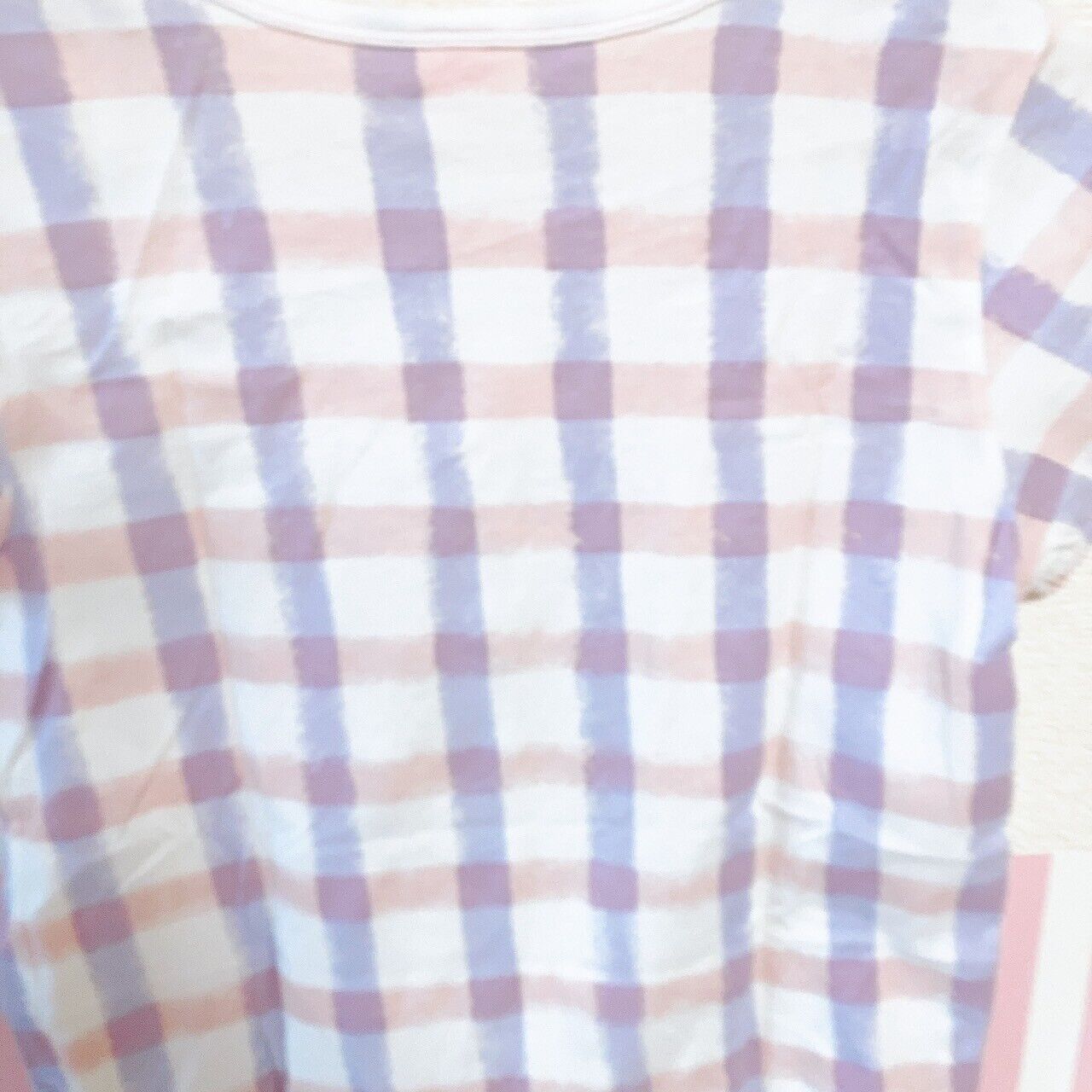 Mezzo Piano T-shirt Tops 160cm Plaid Cake Sweets Heart Clothing Short Sleeve