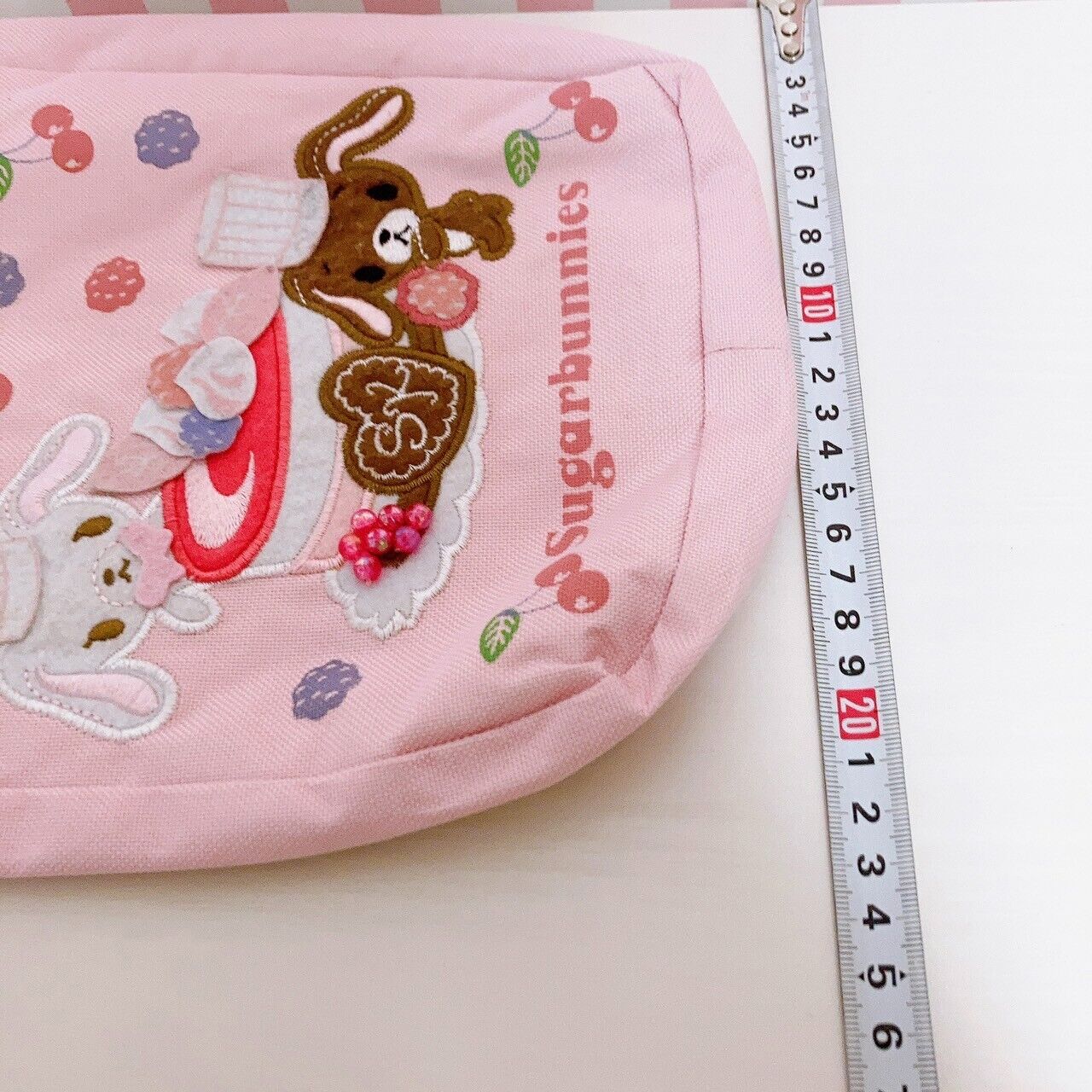 Sanrio Sugar Bunnies Tote Bag Lesson Handbag Pink Cake Sweets Rabbit Shirousa