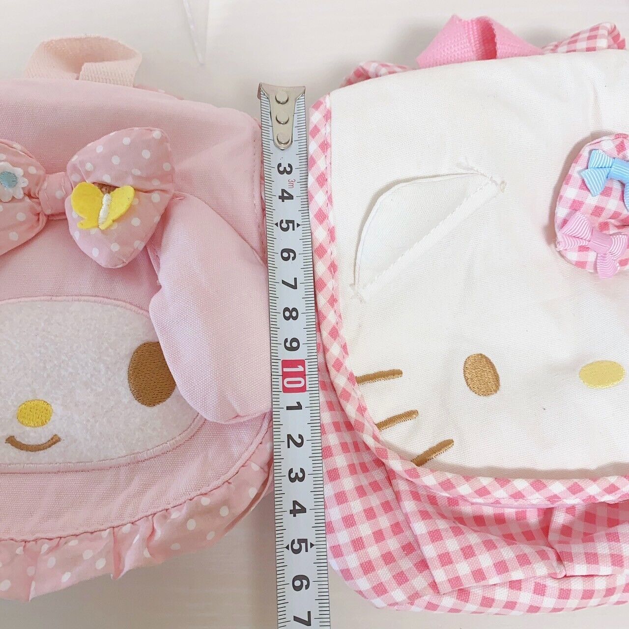 Sanrio Hello Kitty My Melody Backpack Set 2 Rucksack Bag Pink Plaid Ribbon Dot