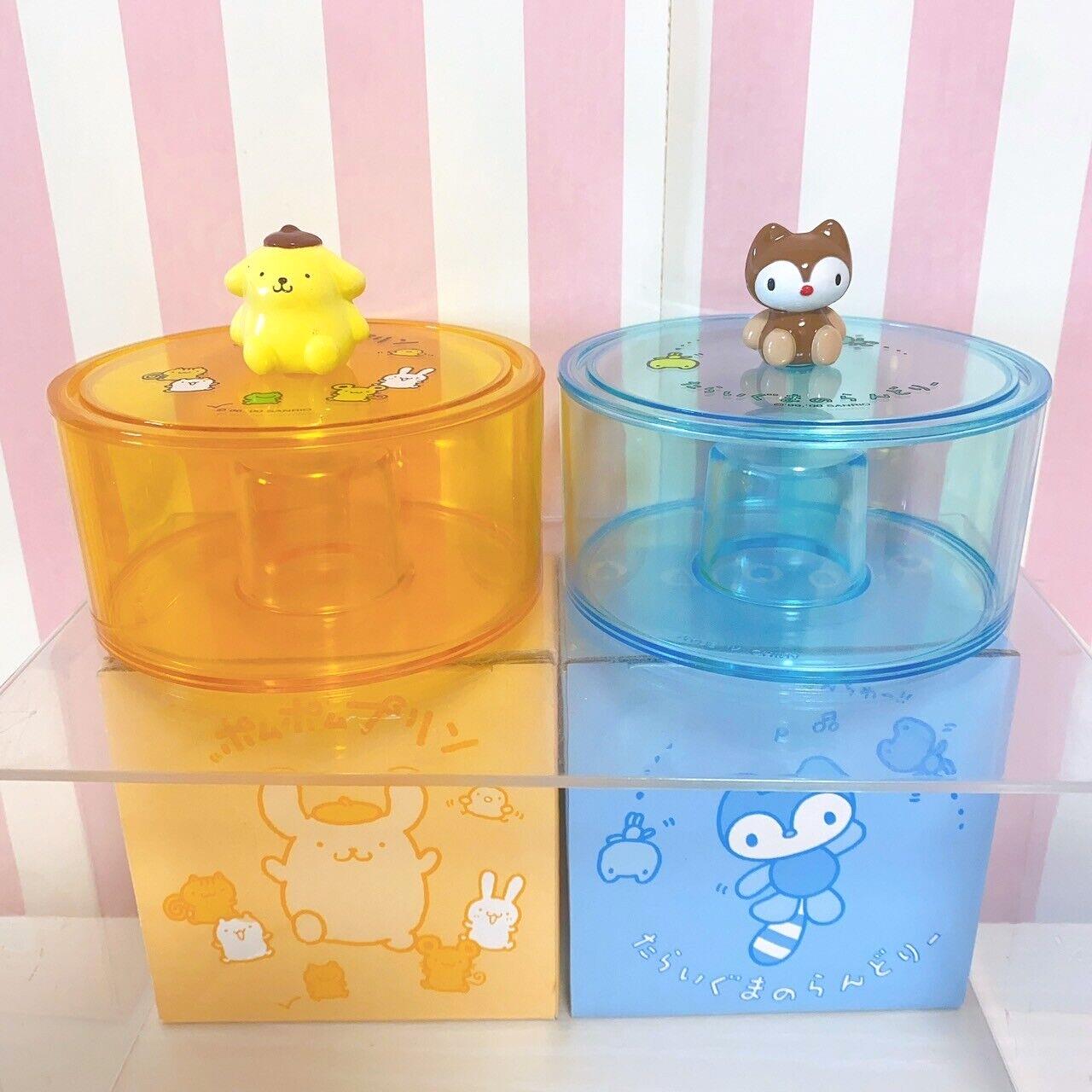 Sanrio Pompom Purin Taraigumano Laundry Accessory Case Box Set 2 Acrylic Blue