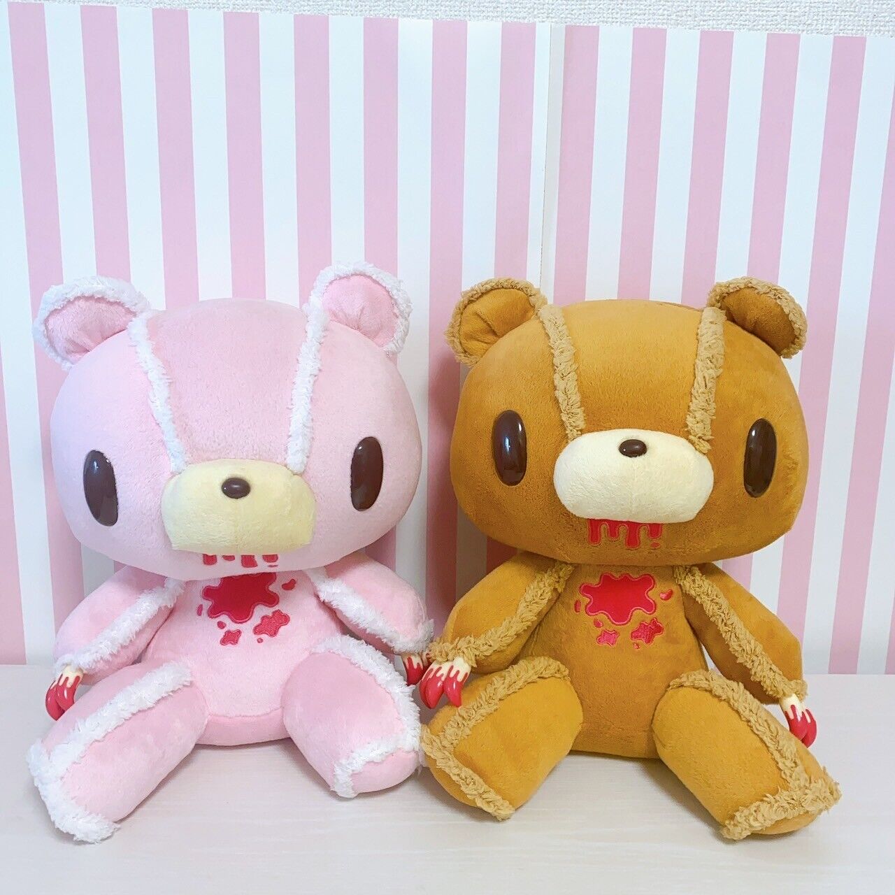 Gloomy Bear Bloody Brown Pink Set 2 Plush Chax GP Sitting Folklore Fluffy Toy