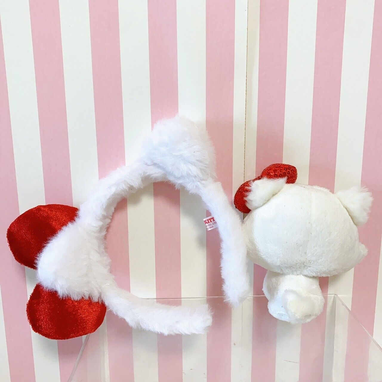 Sanrio Charmmy Charmy Hello Kitty Headband Plush Set 2 White Red Hair Accessory