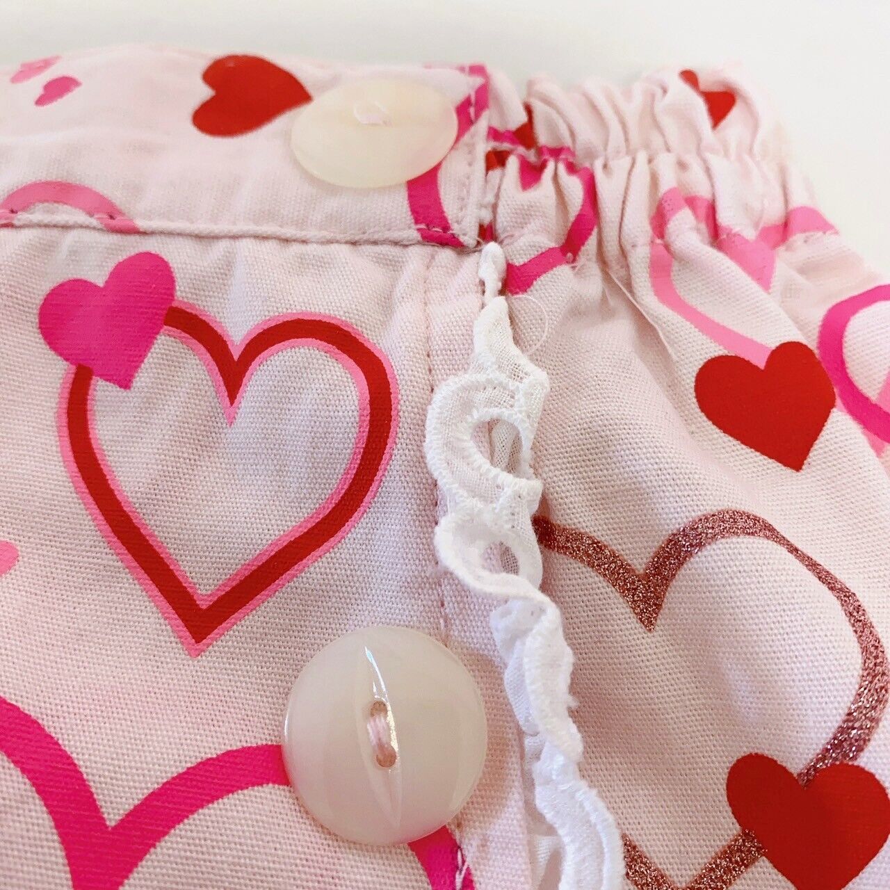 Mezzo Piano Kids Skirt 120cm Heart Frill Lace Pink White MP Button Clothing Rare