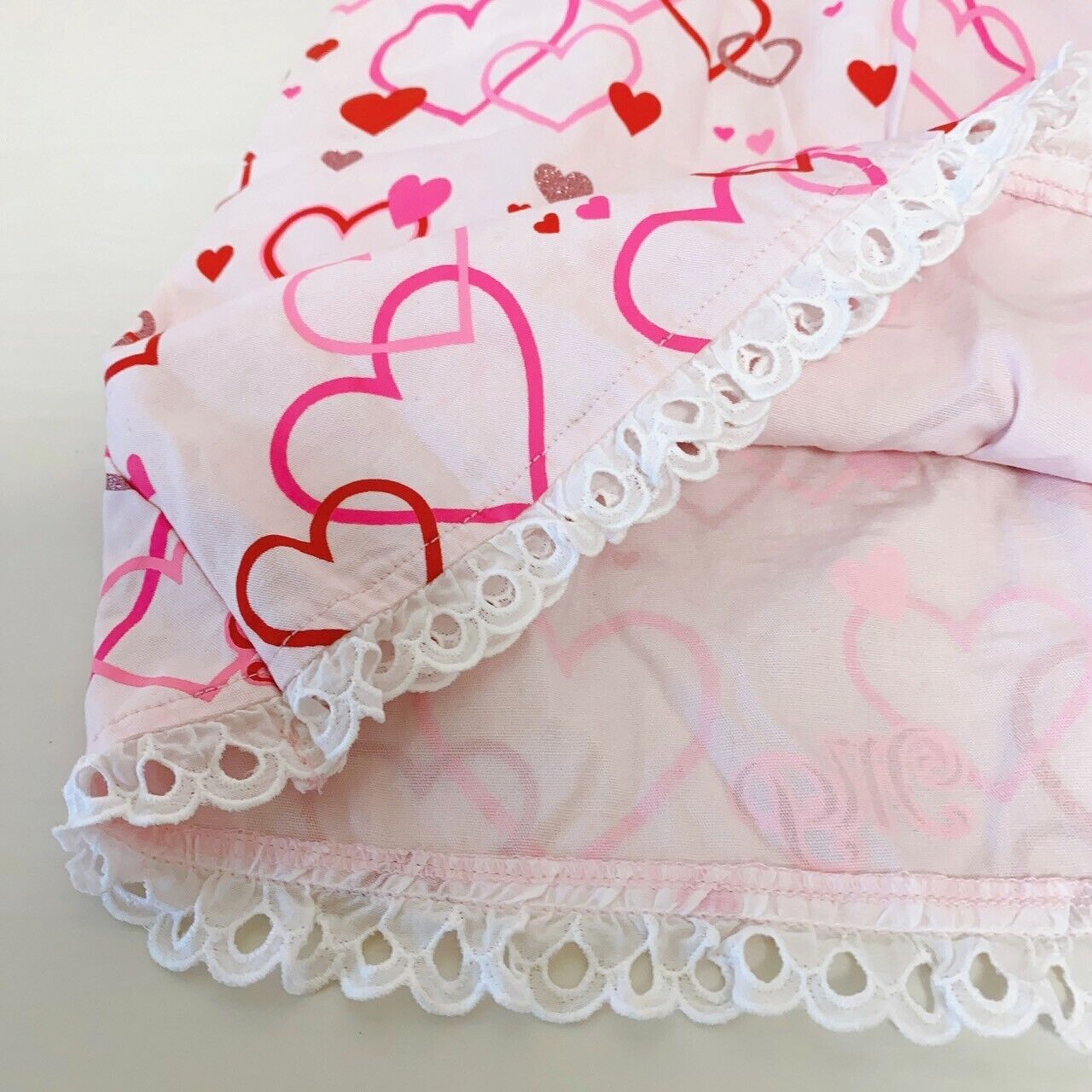 Mezzo Piano Kids Skirt 120cm Heart Frill Lace Pink White MP Button Clothing Rare