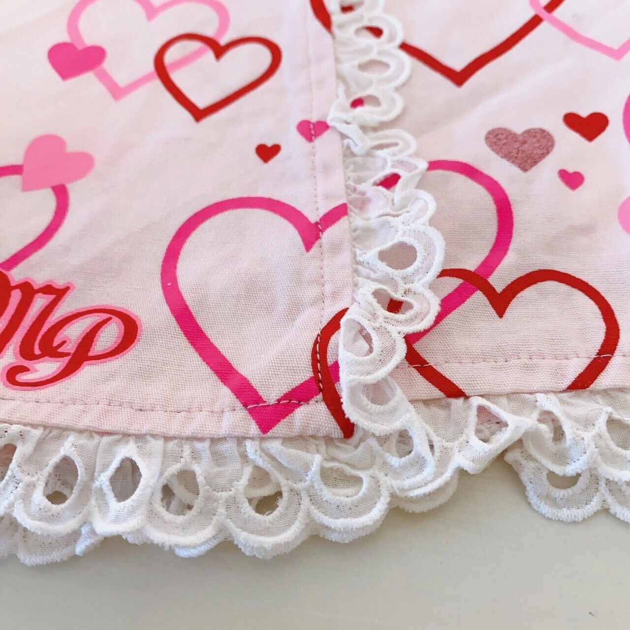 Mezzo Piano Kids Skirt 120cm Heart Frill Lace Pink White MP Button Clothing Rare