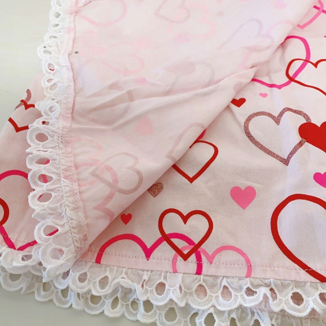 Mezzo Piano Kids Skirt 120cm Heart Frill Lace Pink White MP Button Clothing Rare