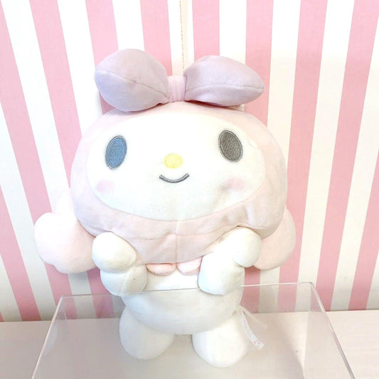 Sanrio My Melody Plush Soft Stuffed Toy Doll Pale Pink White Big Ribbon Kawaii