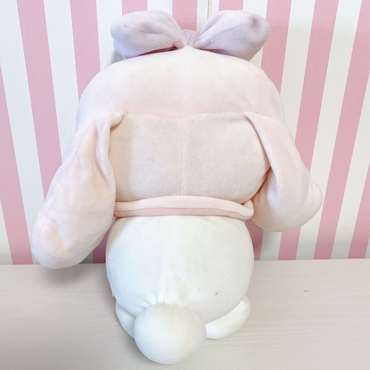 Sanrio My Melody Plush Soft Stuffed Toy Doll Pale Pink White Big Ribbon Kawaii