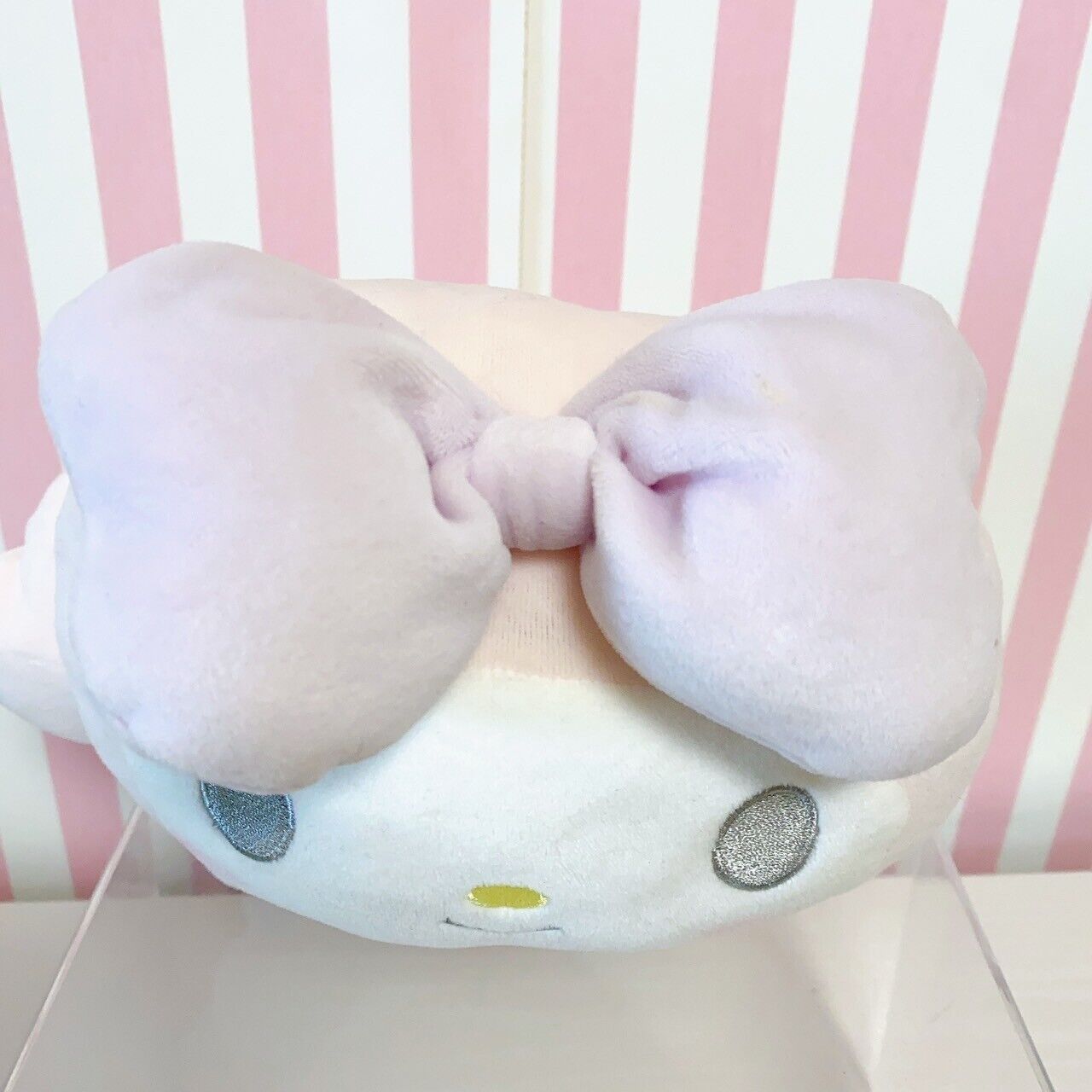 Sanrio My Melody Plush Soft Stuffed Toy Doll Pale Pink White Big Ribbon Kawaii