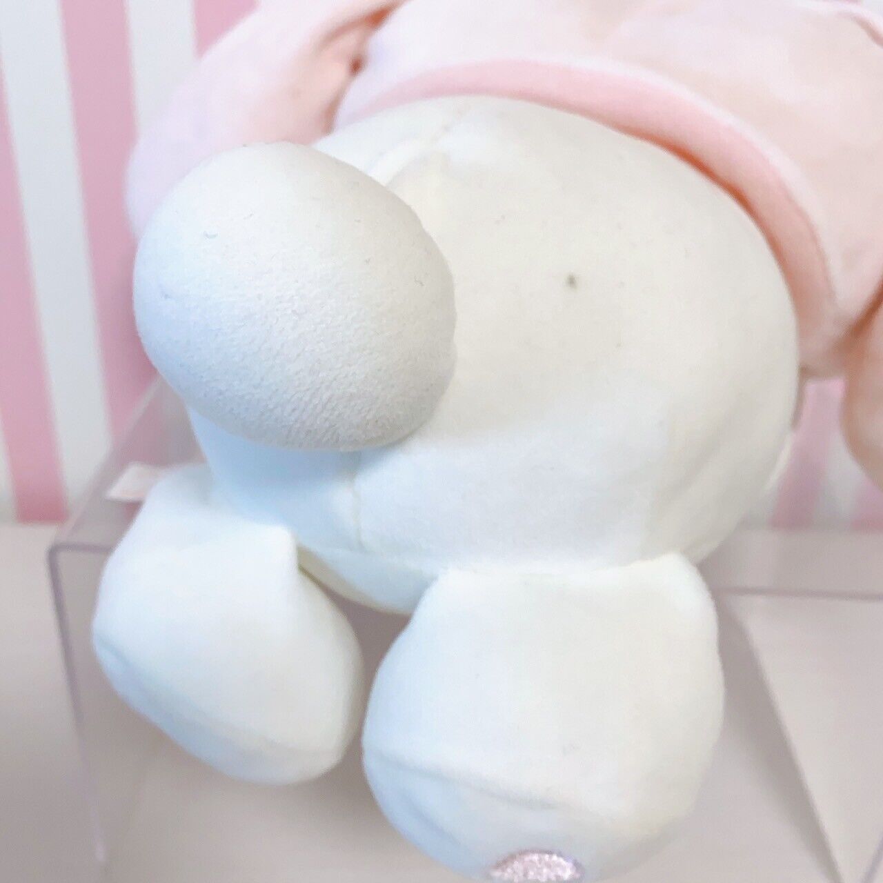 Sanrio My Melody Plush Soft Stuffed Toy Doll Pale Pink White Big Ribbon Kawaii