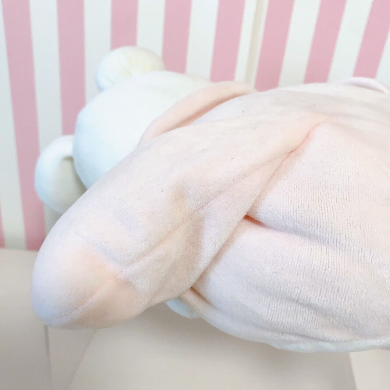 Sanrio My Melody Plush Soft Stuffed Toy Doll Pale Pink White Big Ribbon Kawaii