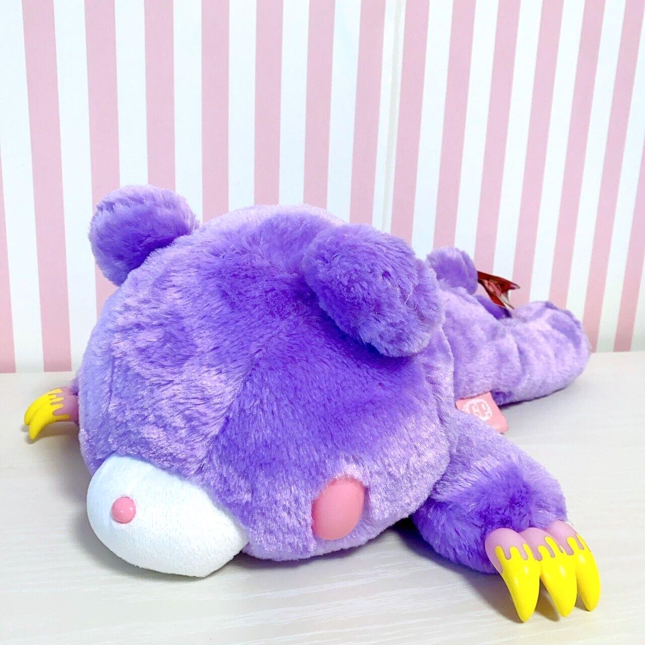 Taito Gloomy Bear Bloody Plush Doll Soft Stuffed Toy Purple Fluffy Sherbet Rare