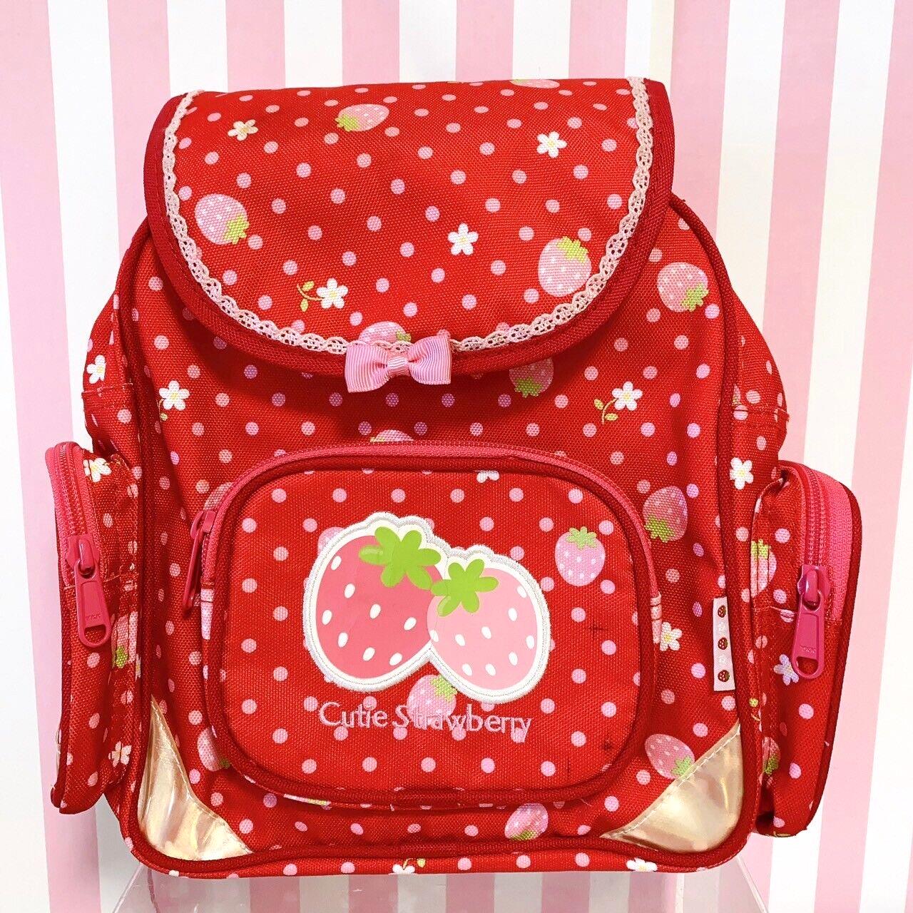 Mother Garden Rucksack Backpack School Bag Red Cutie Strawberry Ribbon Dot Frill