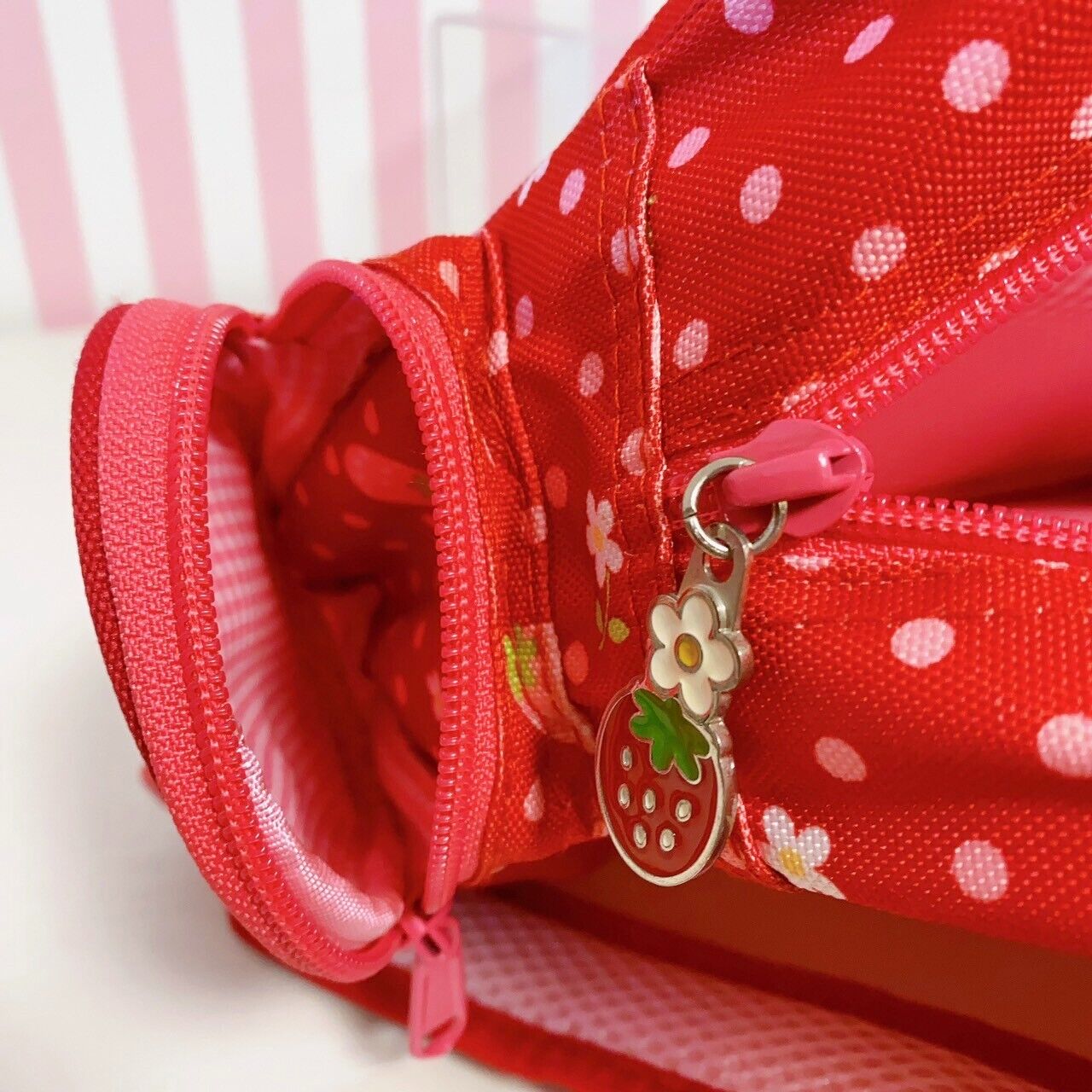 Mother Garden Rucksack Backpack School Bag Red Cutie Strawberry Ribbon Dot Frill