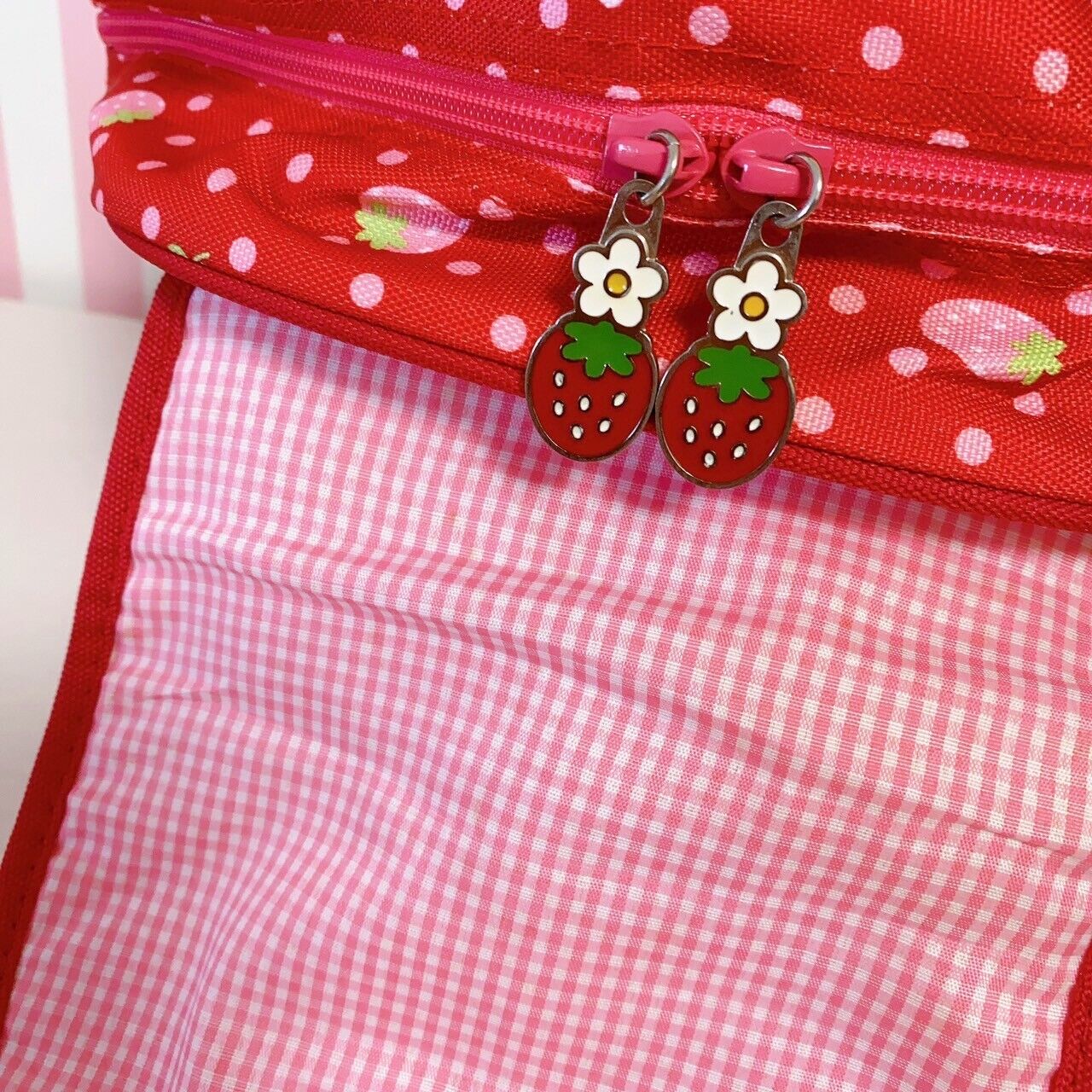 Mother Garden Rucksack Backpack School Bag Red Cutie Strawberry Ribbon Dot Frill