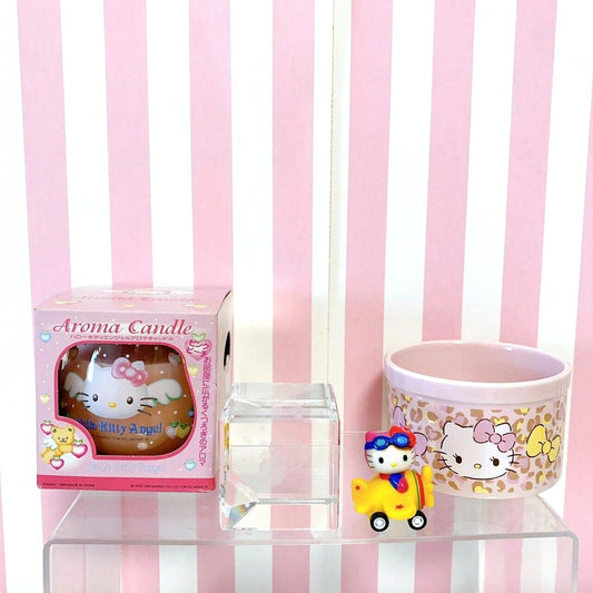 Sanrio Hello Kitty Aroma Candle Angel Crystal Case Pilot Mascot Set 4 Pink Rare