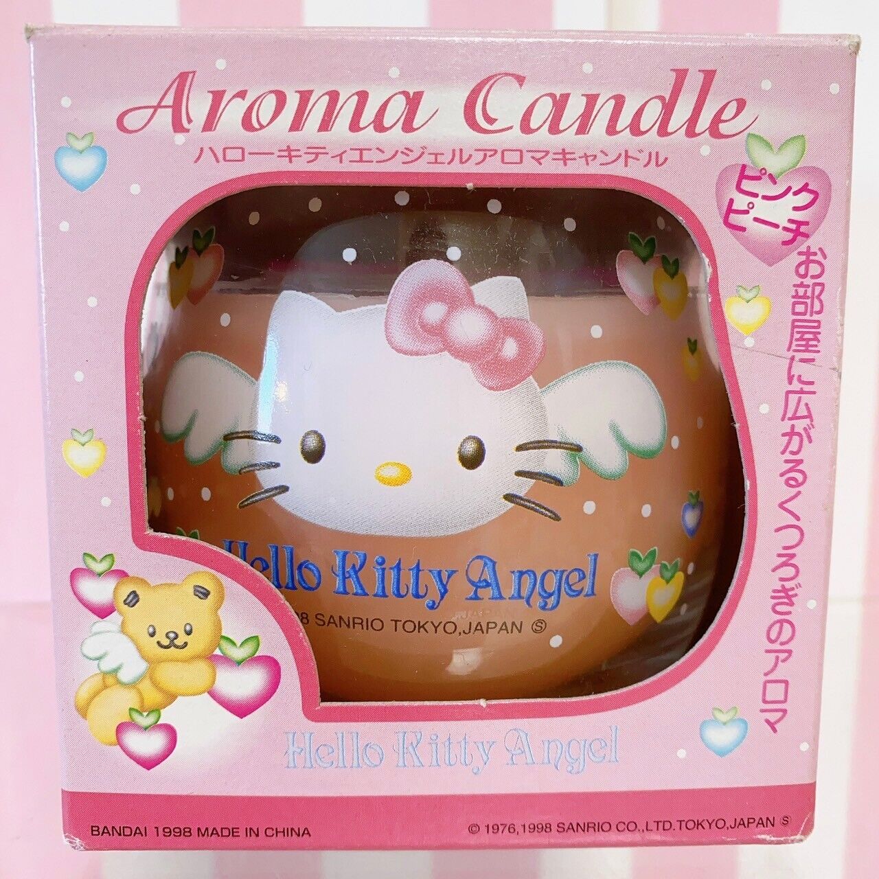 Sanrio Hello Kitty Aroma Candle Angel Crystal Case Pilot Mascot Set 4 Pink Rare