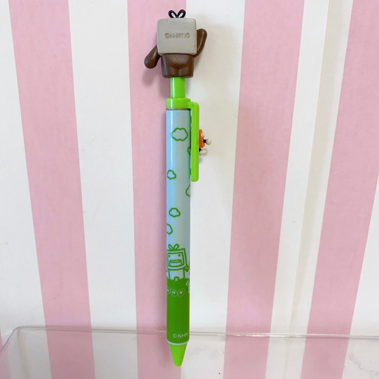 DOMO kun Ballpoint Pen Blue Green Television Stationery NHK Character Kawaii