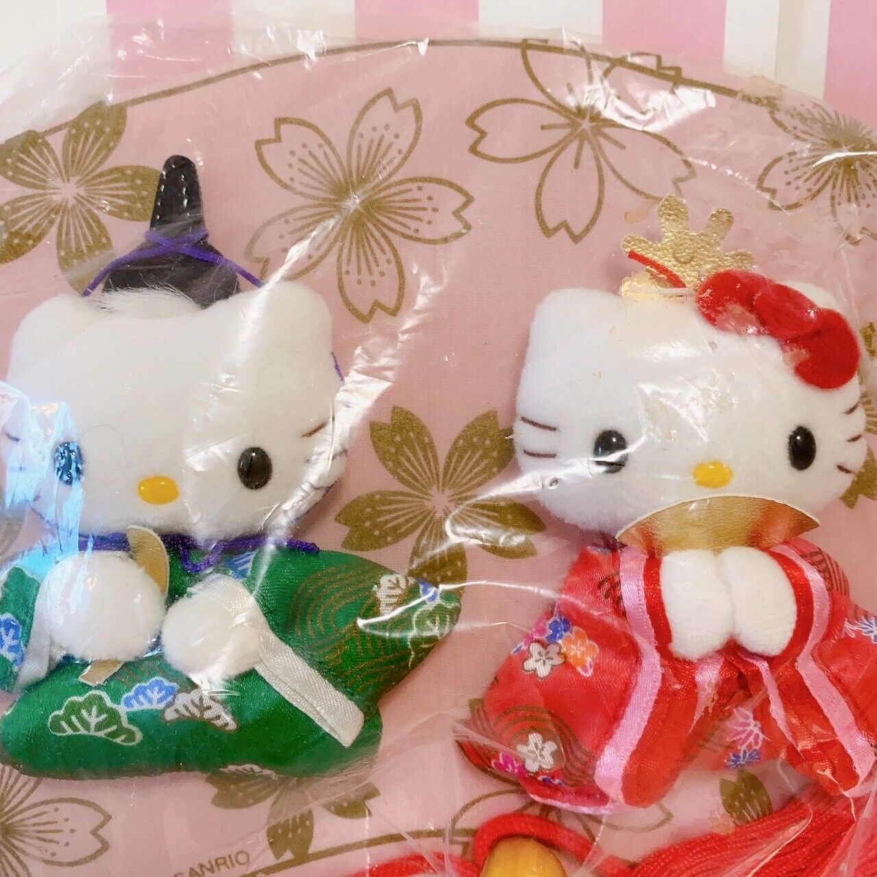 Sanrio Hello Kitty Stuffed Plush Doll Soft Toy Set Hina Dolls Kagami Mochi Rare