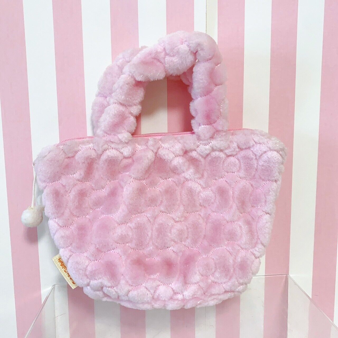 Sanrio Hello Kitty Hand Bag Pink Fluffy Mini Ribbon Kawaii Character Rare