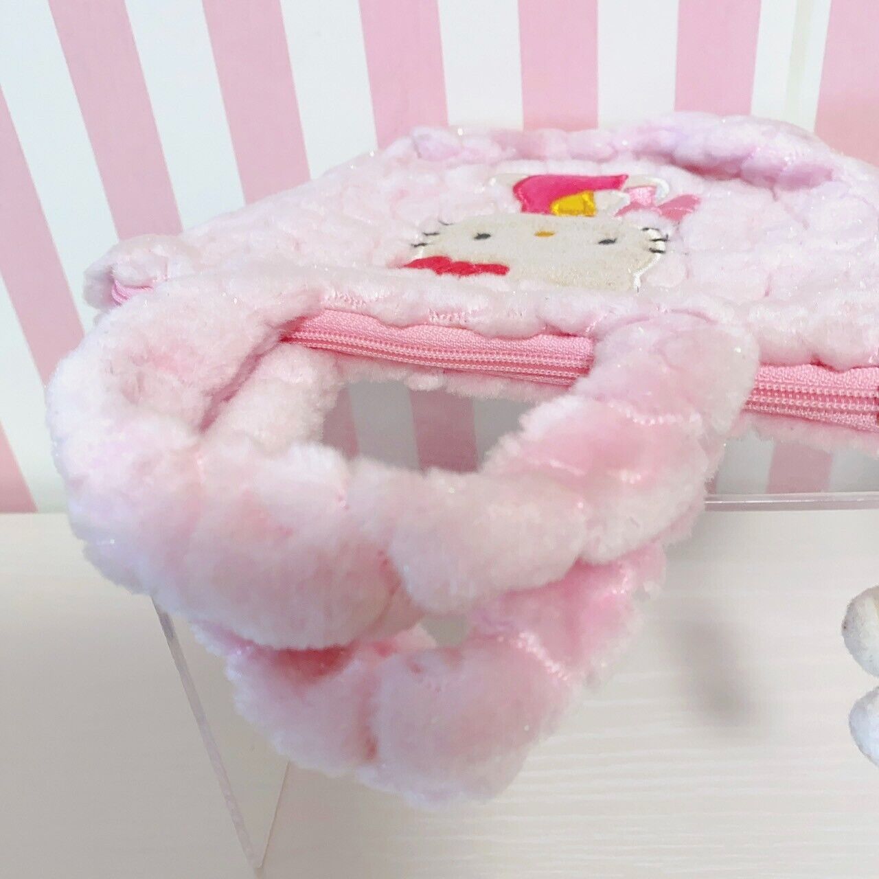 Sanrio Hello Kitty Hand Bag Pink Fluffy Mini Ribbon Kawaii Character Rare