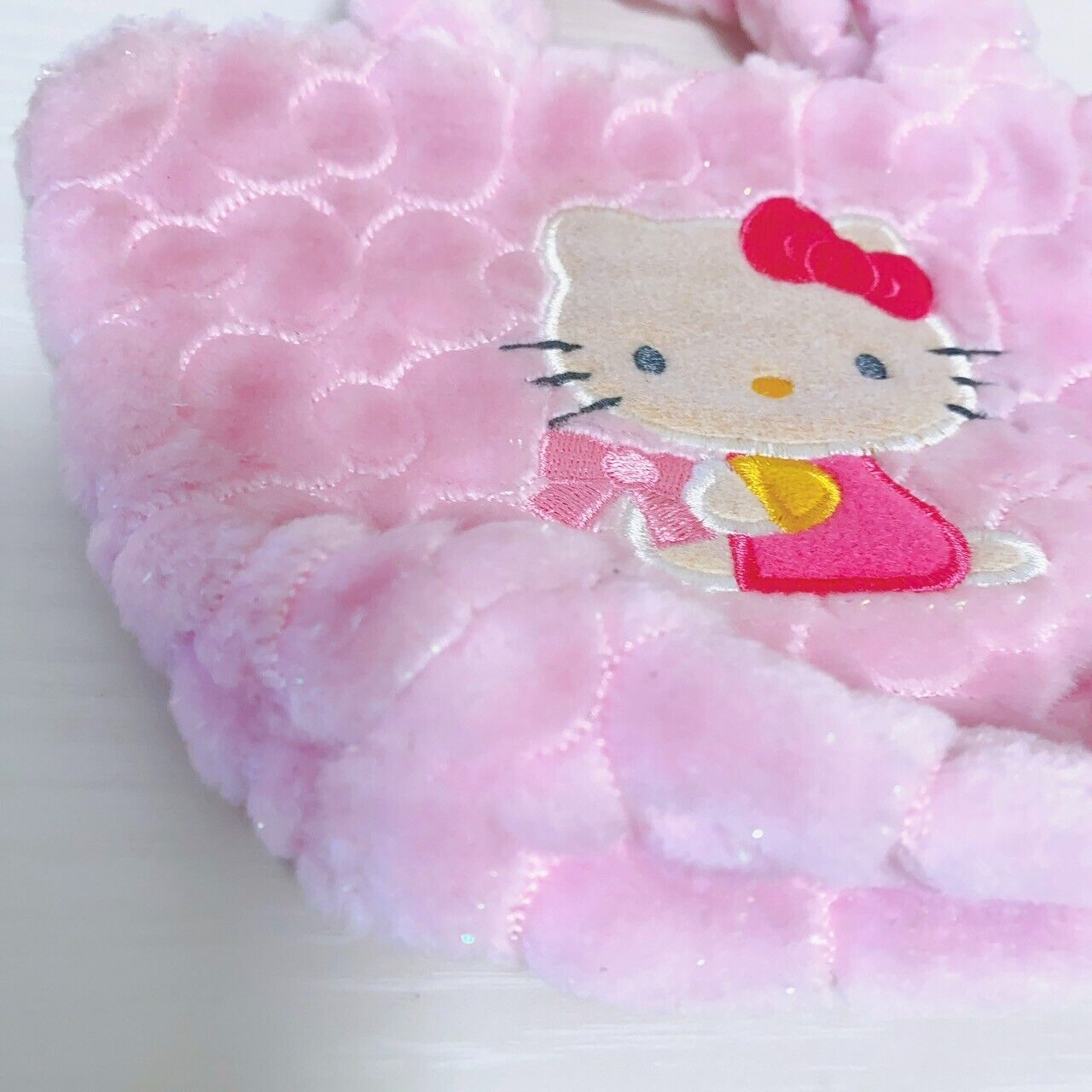 Sanrio Hello Kitty Hand Bag Pink Fluffy Mini Ribbon Kawaii Character Rare