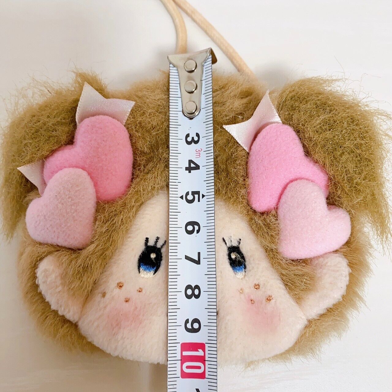 Monchhich Coin Case Purse Pochette Monkey Fluffy Heart Brown Kawaii Character