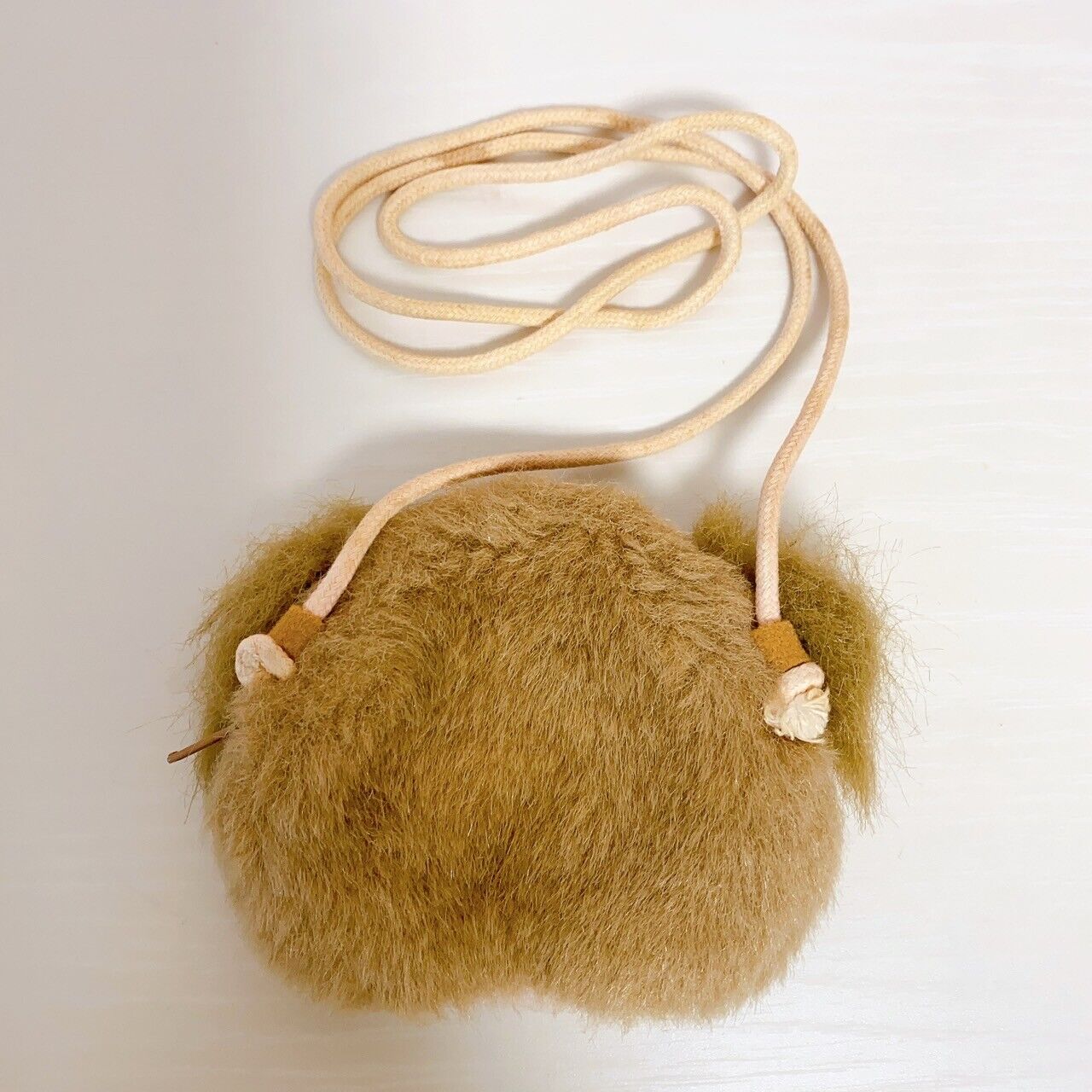 Monchhich Coin Case Purse Pochette Monkey Fluffy Heart Brown Kawaii Character