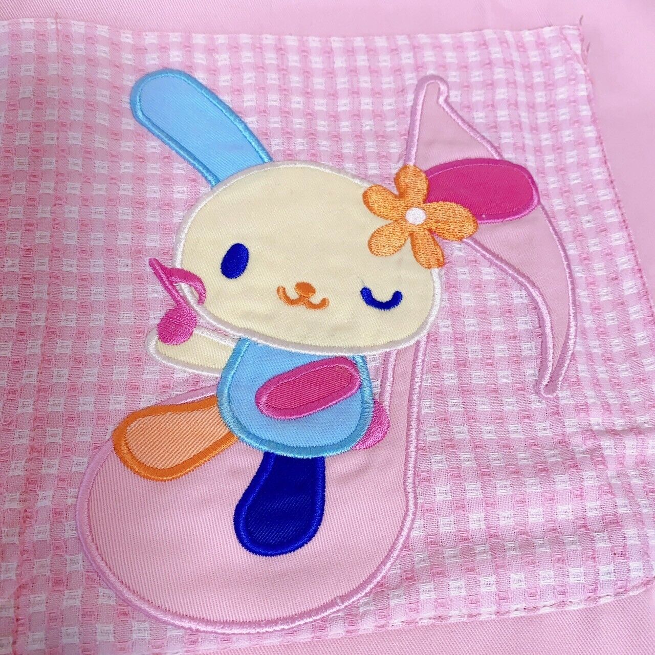 Sanrio Usahana Apron Smock Cooking Rabbit Pink Plaid Heart Note Kawaii Character