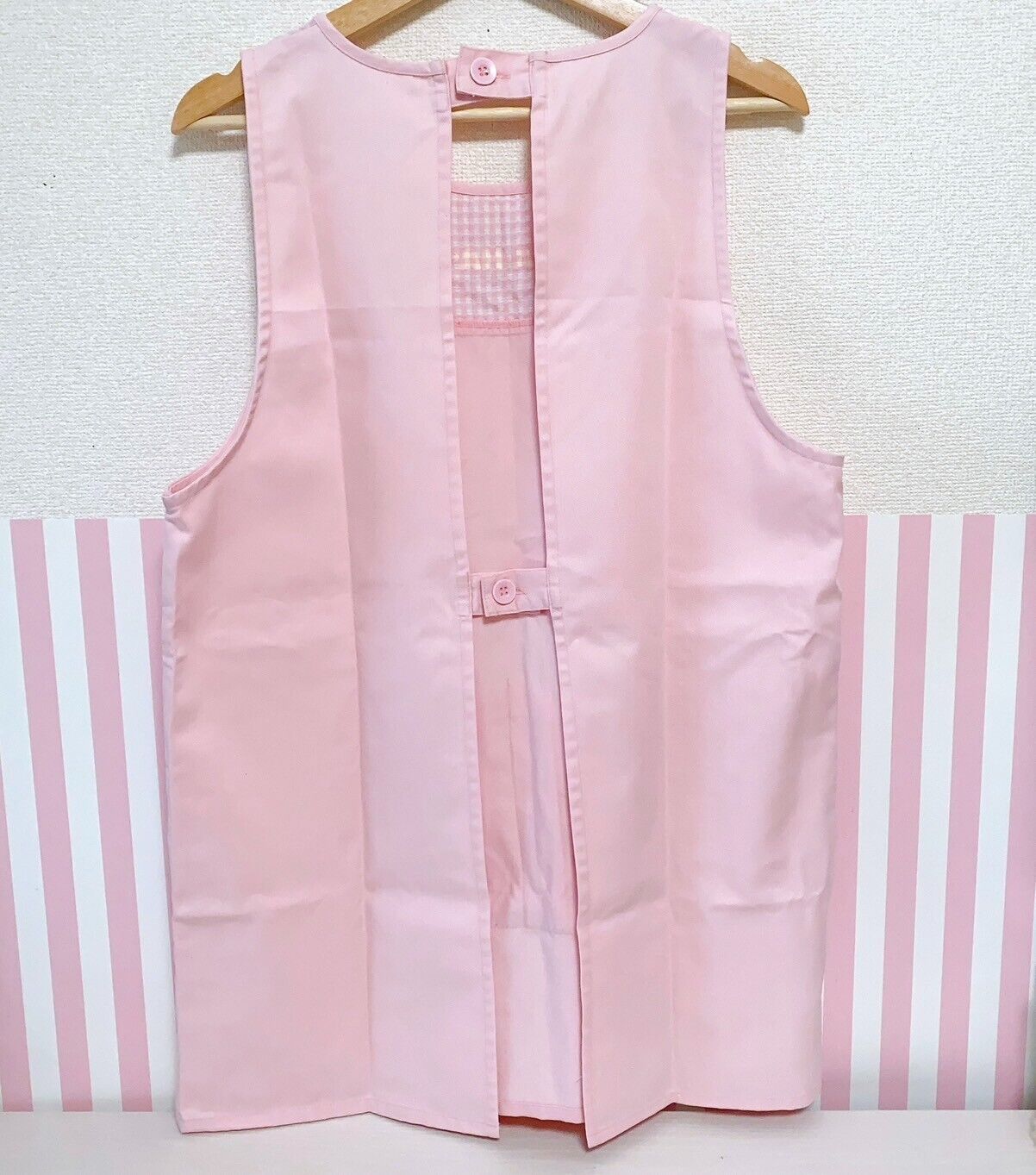 Sanrio Usahana Apron Smock Cooking Rabbit Pink Plaid Heart Note Kawaii Character