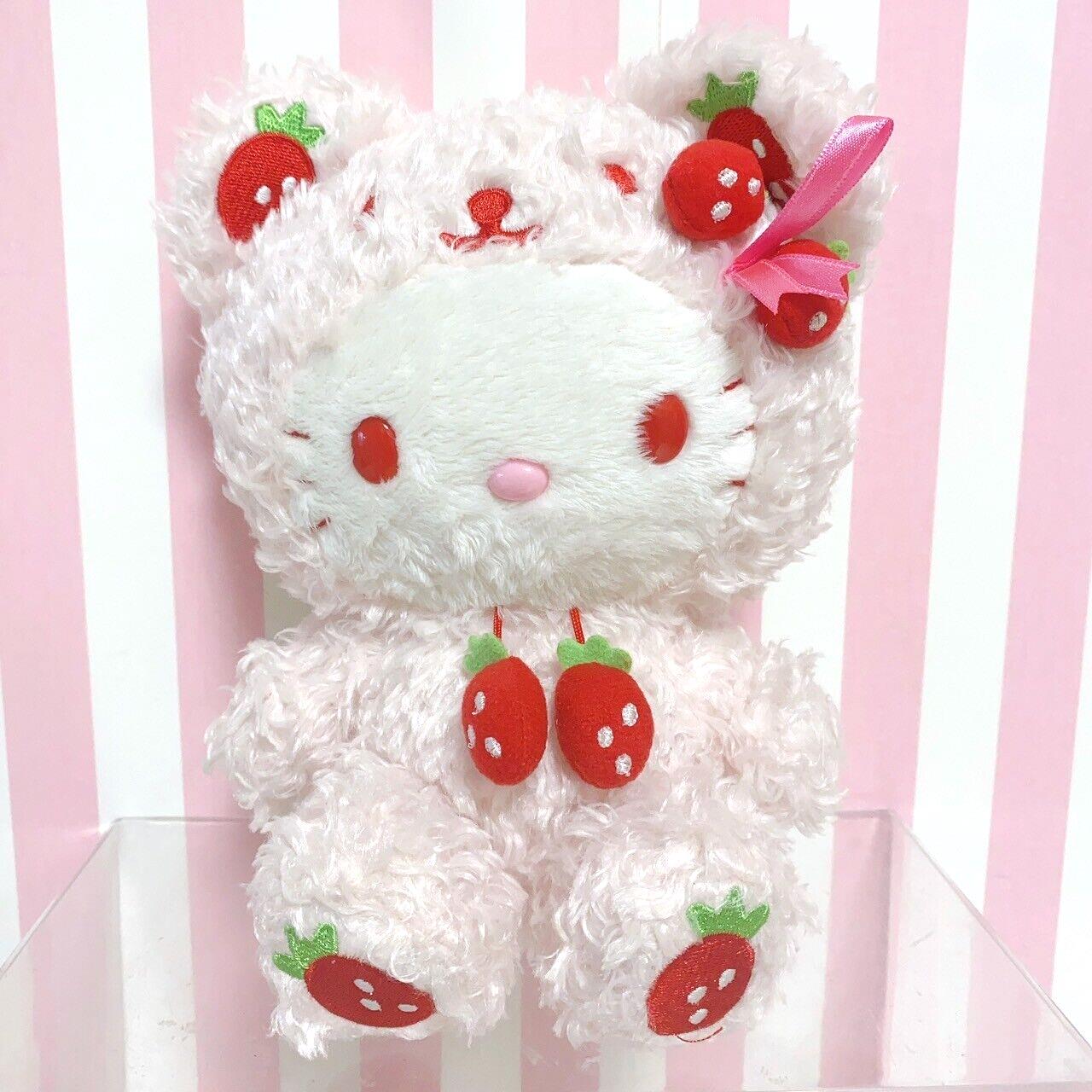 Sanrio Hello Kitty Pink Ribbon Festival Plush Strawberry Bear Soft Stuffed Toy