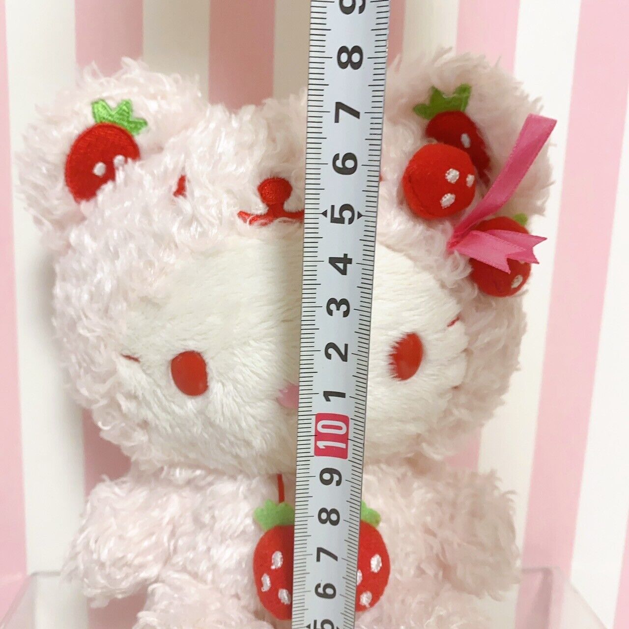 Sanrio Hello Kitty Pink Ribbon Festival Plush Strawberry Bear Soft Stuffed Toy