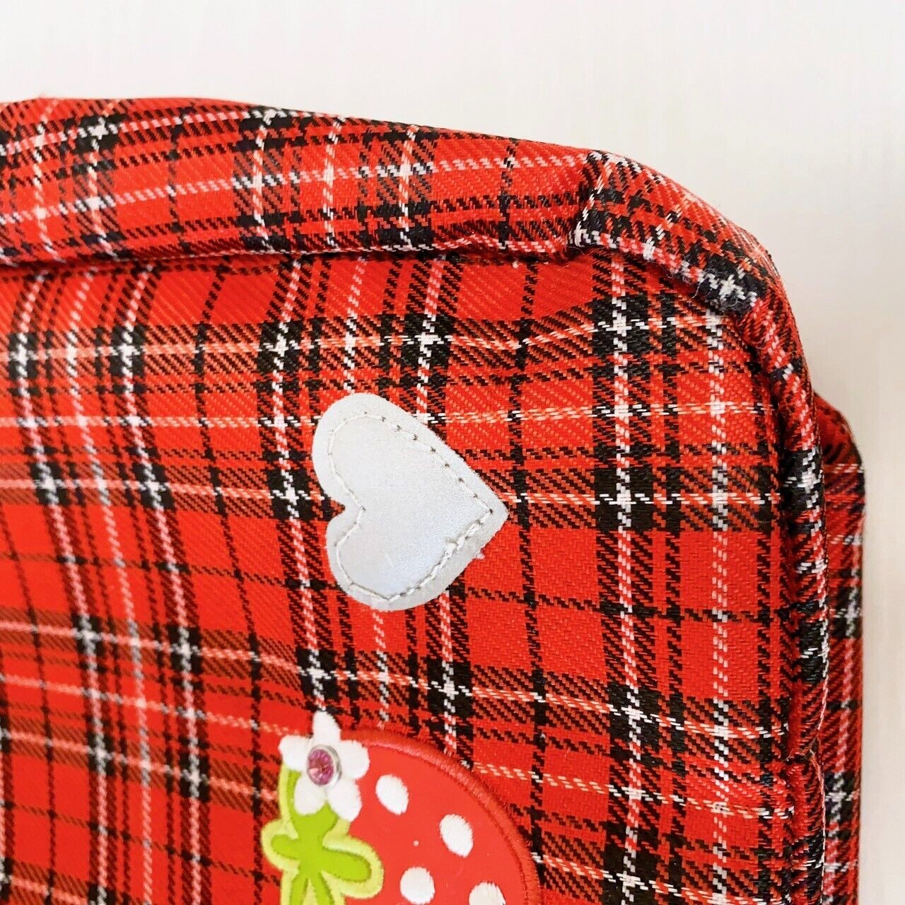 Mother Garden Shoulder School Bag Plaid Strawberry Red Heart Frill Kawaii Rare