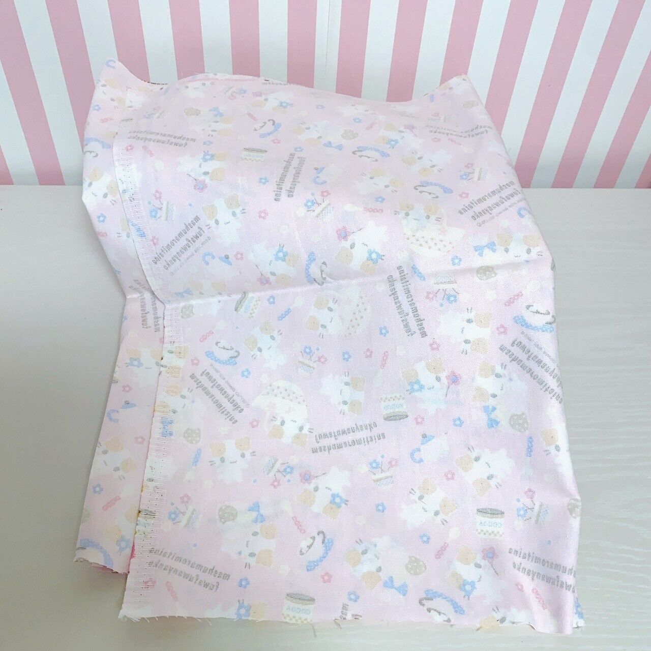 Sanrio Masyumaro Pink Fluffy Fuwa Nyanko Marshmallow Fabric Kawaii Character