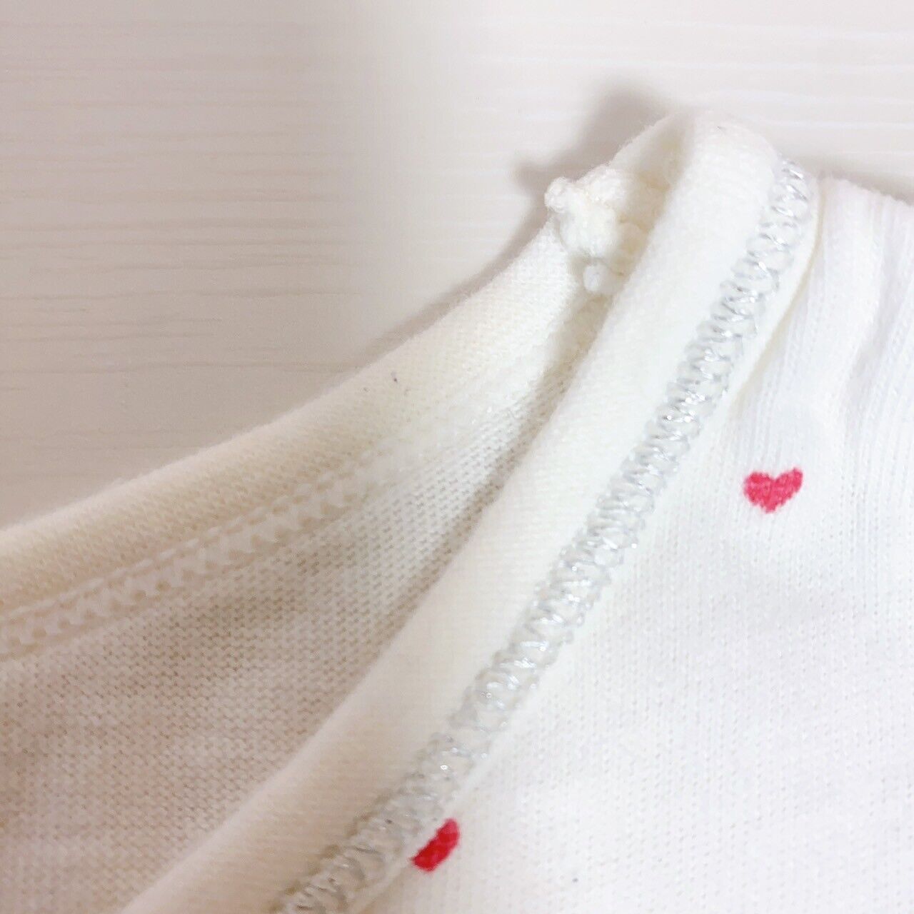 Mezzo Piano Short Sleeve T-shirt Tops 160 Size Heart White Bear Ribbon Character