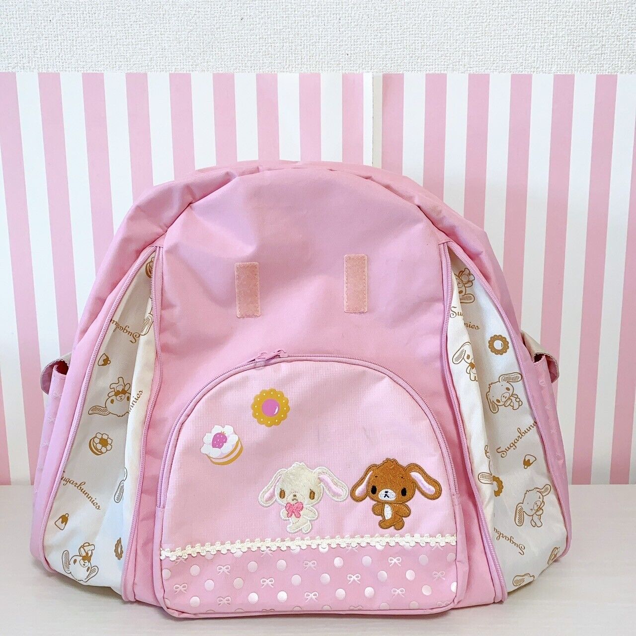 Sanrio Sugar Bunnies Backpack Rucksack Bag School Rabbit Pink Cookie Sweets Rare