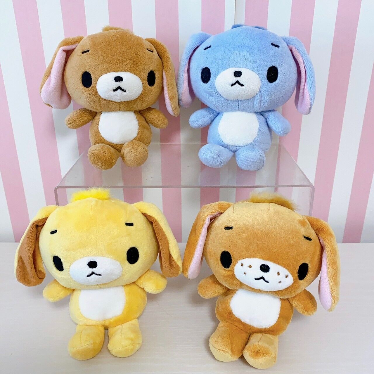 Sanrio Sugar Bunnies Plush Set 4 Kurousa Aousa Latteusa Komugiusa Soft Toy Rare